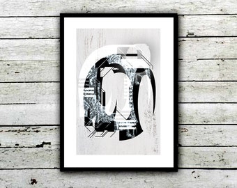 Modern Typogrophy, Wall art poster, Deconstructed Number Zero Poster