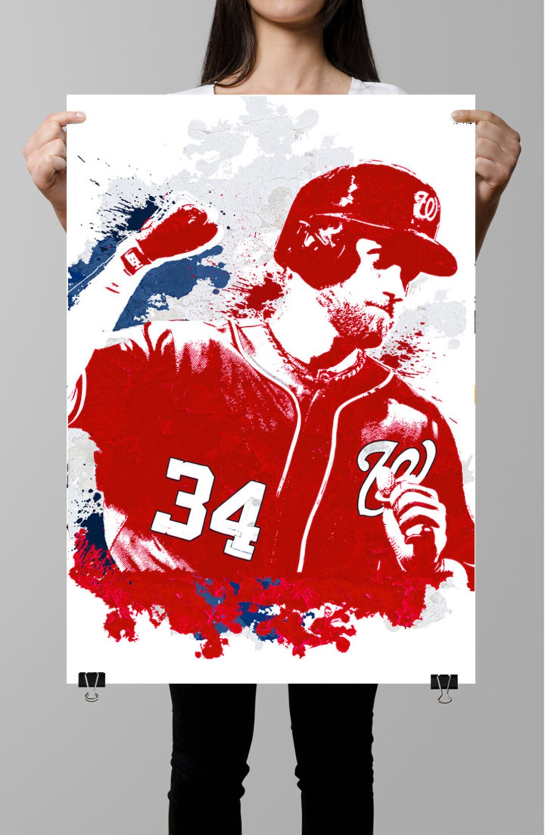 Bryce Harper Washington Nationals Fan Art Poster Baseball 