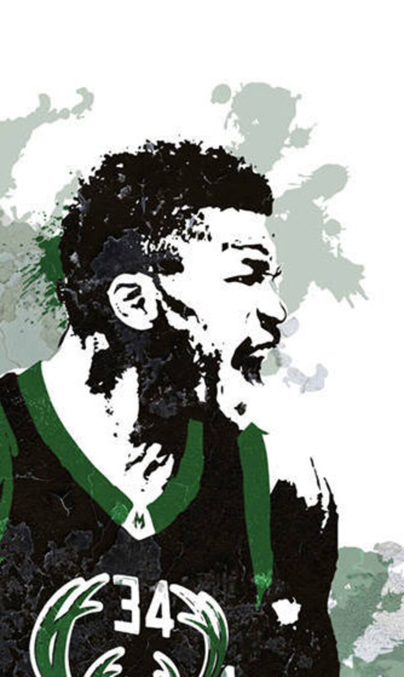 Fan art poster Giannis Antetokounmpo Milwaukee Bucks wall ...