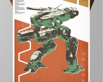 MechWarrior Marauder MAD-3R Poster: Gamer Wall Art