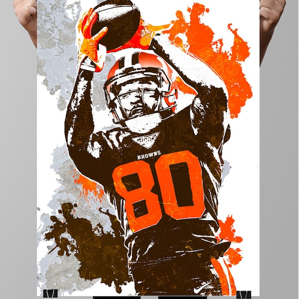 Jarvis Landry Cleveland Browns Poster, Wall art, Sports Poster, Fan art, Wall Art, Sports art, Sports Print, Kids Decor Digital Posters