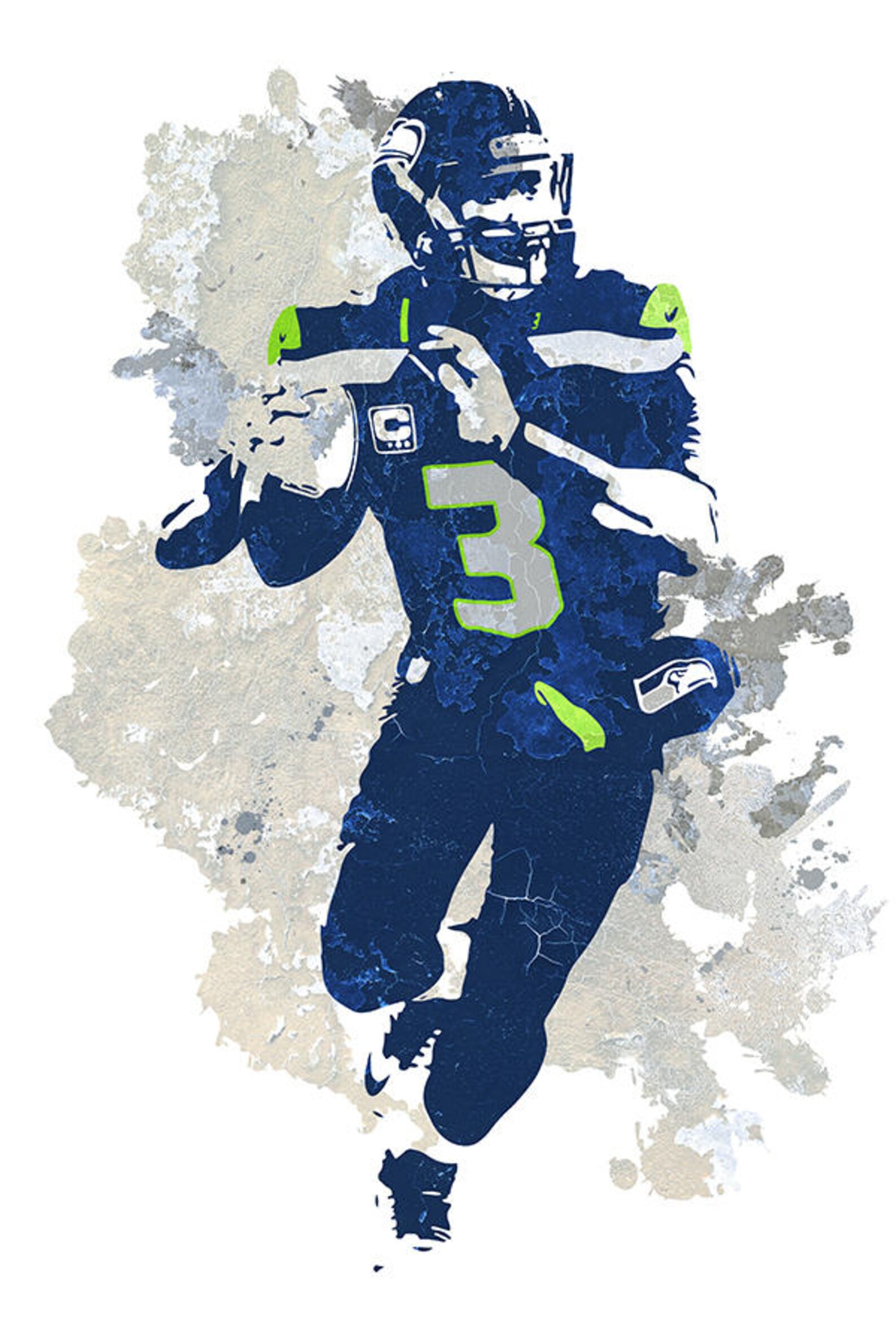 Fan art poster Russell Wilson Seattle Seahawks Poster Wall | Etsy