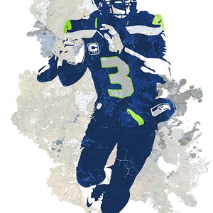Fan Art Poster, Russell Wilson Seattle Seahawks Poster, Wall Art ...