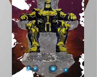Thanos Art Print, Mad Titan Poster, Comic Book Fan Art