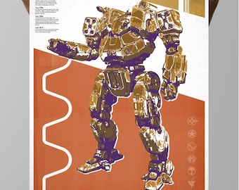 MechWarrior Arctic Cheetah Poster: MWO Gaming Art Print