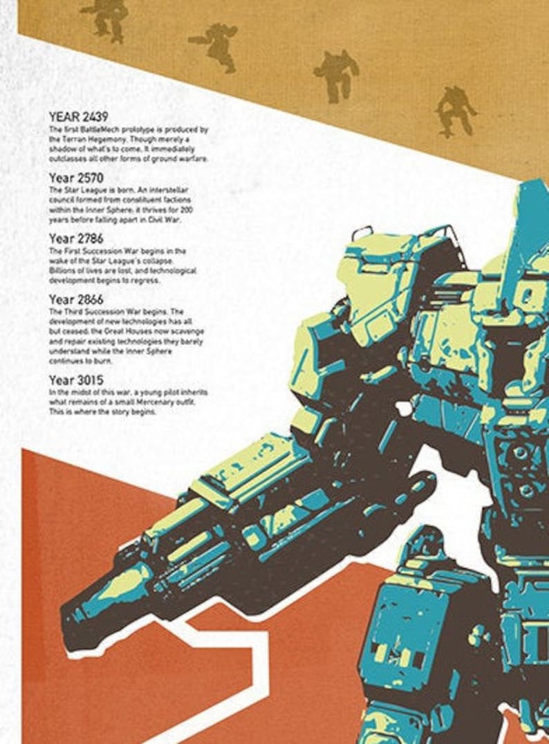 Mechwarrior Centurion Poster: Battletech Gaming Art Print - Etsy