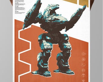Annihilator Poster: MechWarrior Gaming Art, Geek Decor