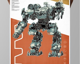 Corsair MechWarrior Poster: Modern Gamer Art, Geek Culture