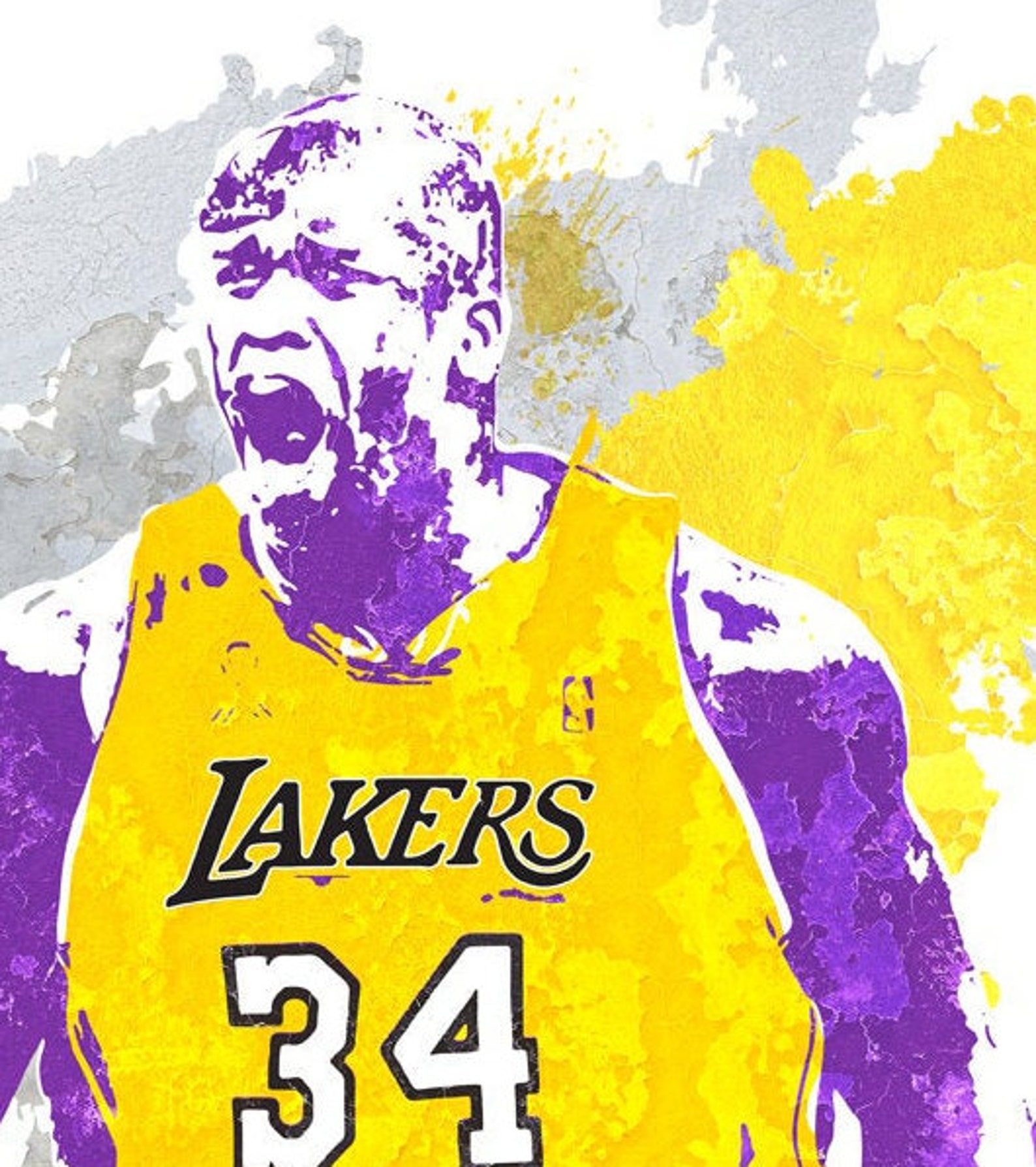 Shaquille O'neal LA Lakers Wall Art Sports Poster Fan | Etsy