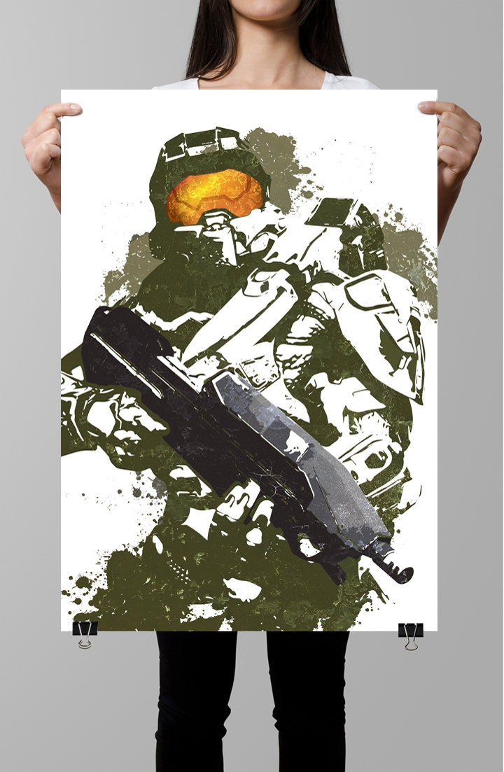 Master Chief Halo Halo 4 Gaming Poster Gamer Art Geek | Etsy