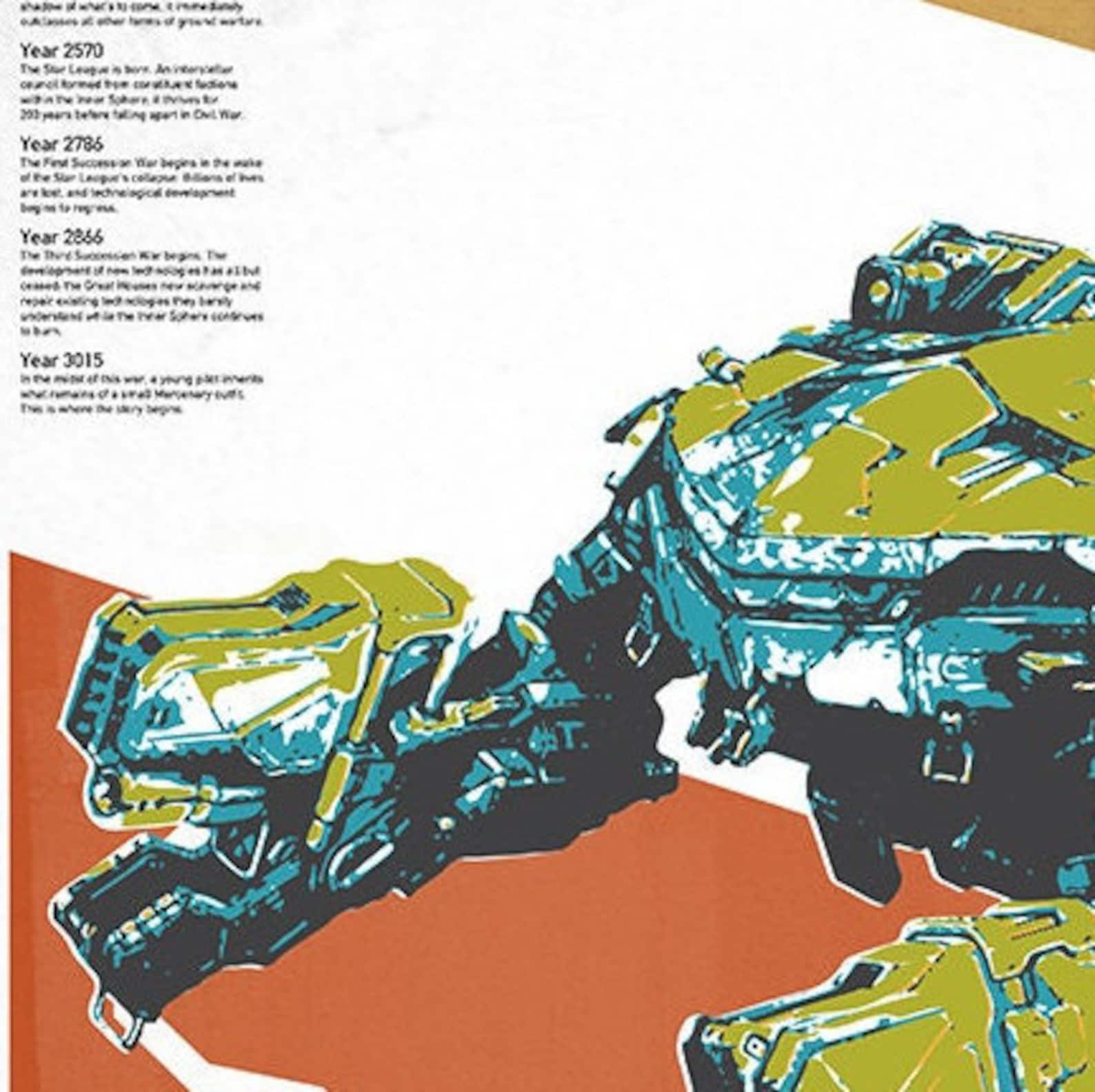 King Crab Mechwarrior Poster: Gamer Room Decor - Etsy