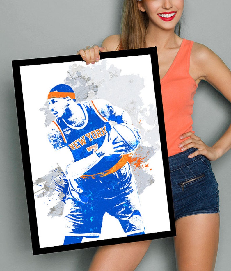 Fan Art Poster Carmelo Anthony New York Knicks Wall Art Etsy