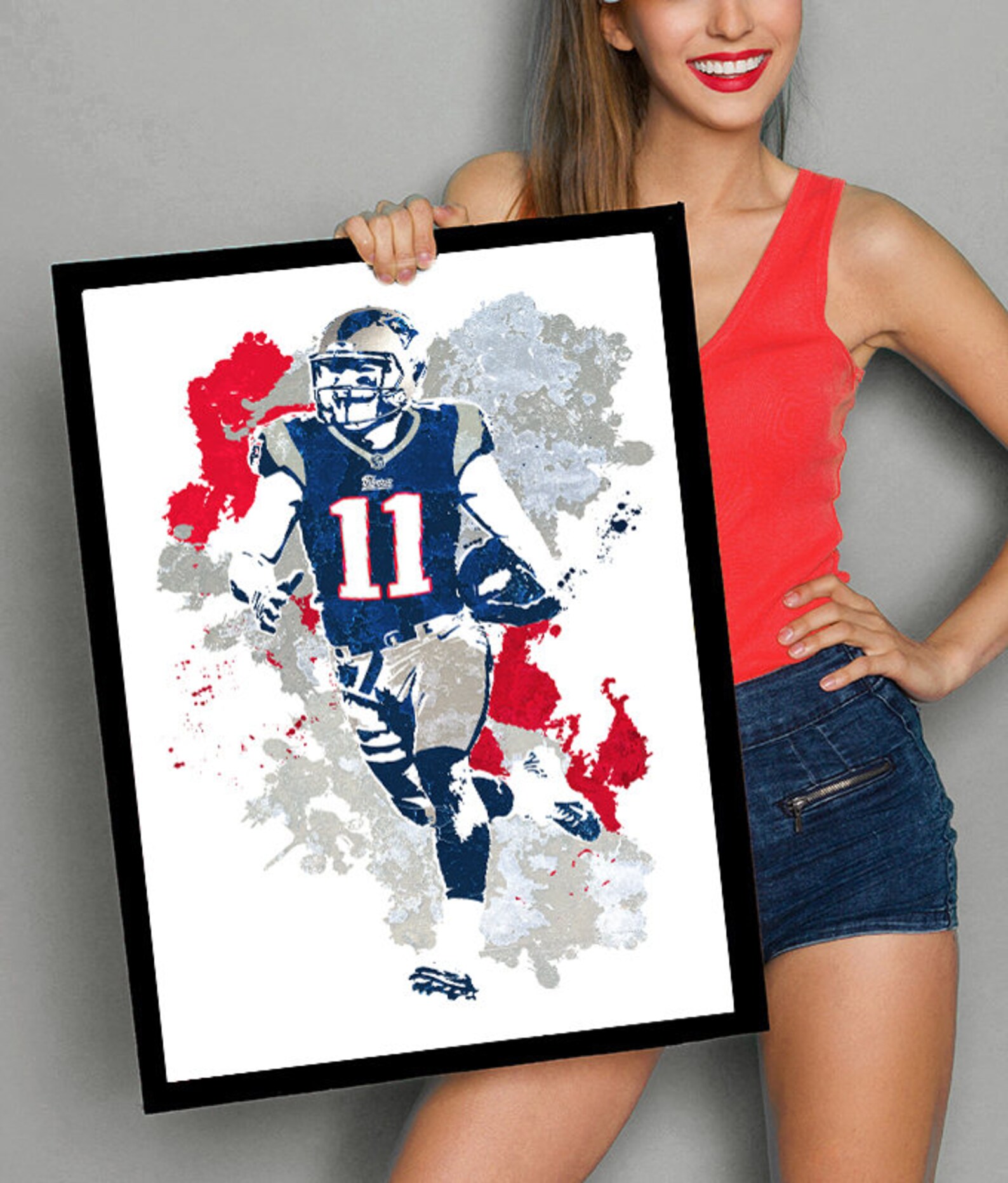 Fan Art Poster Julian Edelman New England Patriots Poster | Etsy