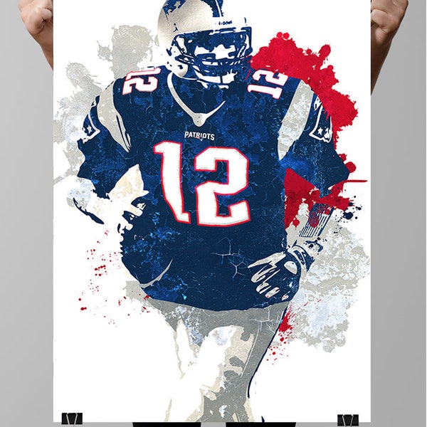 Tom Brady Patriots Fan Art Poster: Sports Wall Art