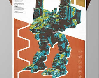 MechWarrior Catapult Poster: Modern Gaming Art Print