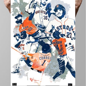 Jose Altuve, George Springer, , Carlos Correa, Dallas Keuchel, Alex Bregman, Justin Verlander, Houston Astros Poster,Wall art,Sports Poster