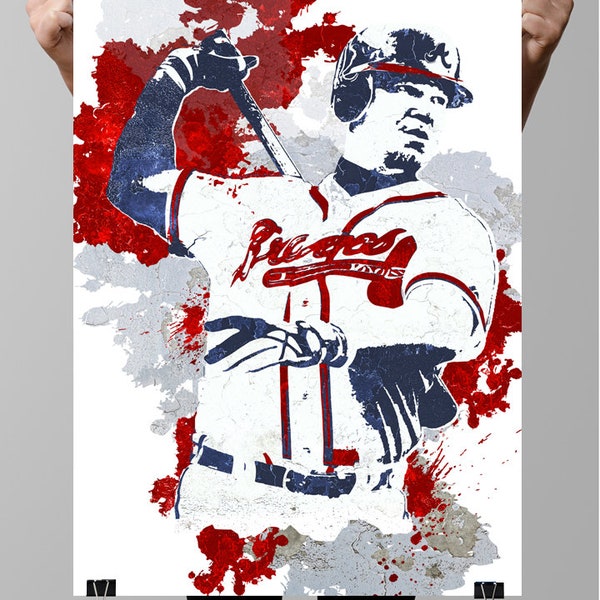 Chipper Jones Atlanta Braves Sports Poster, Fan art, Wall Art, Sports art, Baseball Poster, Sports Print, Kids Decor, Sport Posters