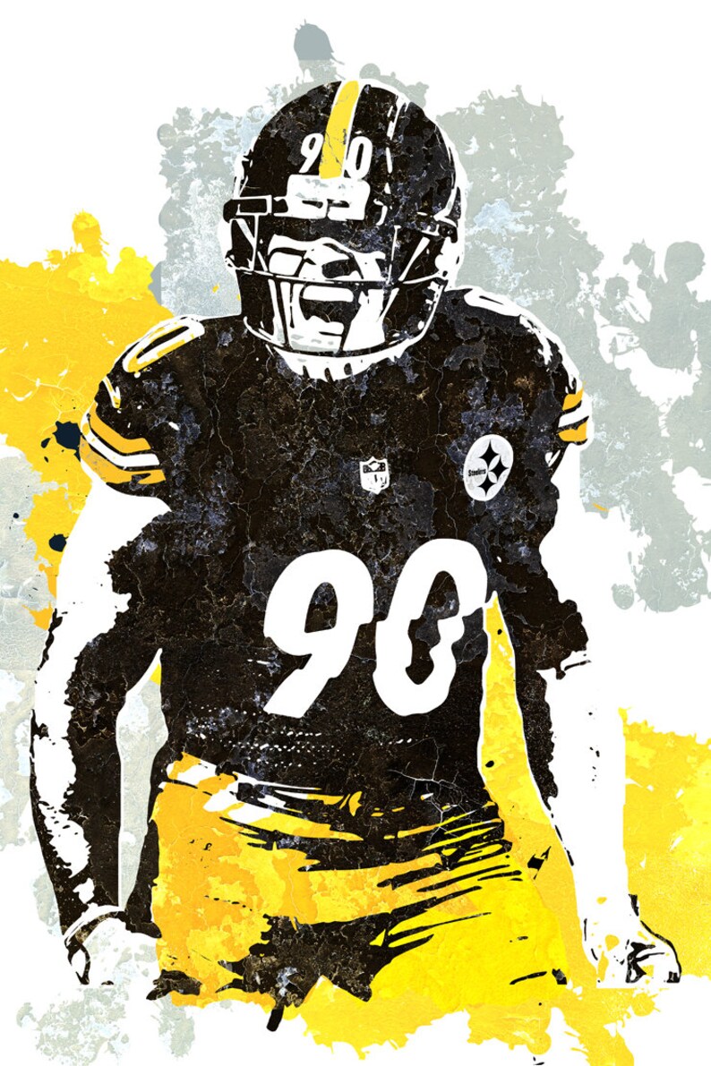 TJ Watt, Pittsburgh Steelers Poster, Wall art, Sports Poster,Sports art, Sports Print, Man Cave/Gifts for him, Sports Decor image 3