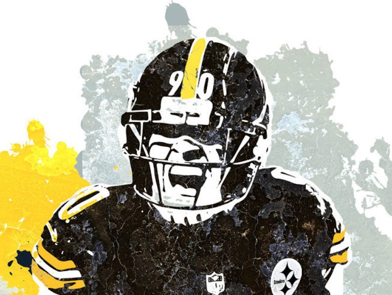 TJ Watt, Pittsburgh Steelers Poster, Wall art, Sports Poster,Sports art, Sports Print, Man Cave/Gifts for him, Sports Decor image 5