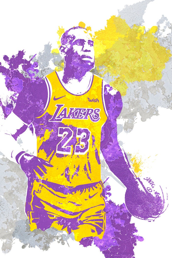 Lebron James Lakers Art Print: Sports Poster, Man Cave Decor - Etsy