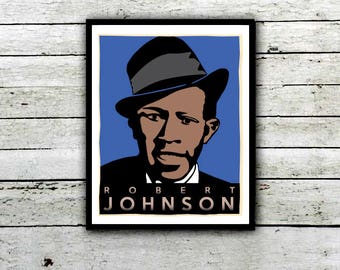Robert Johnson Blues Guitar Legend Print Poster - Etsy