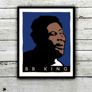 BB King, Blues Poster King of the blues Music Poster, Wall art Blues Art Music Room, Luciele
