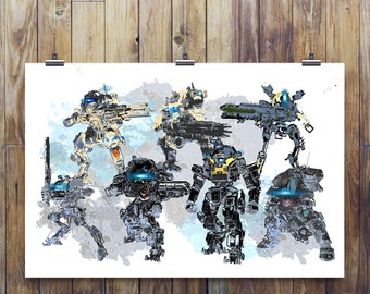 Titanfall 2 Titans Poster: Gamer Fan Art Print