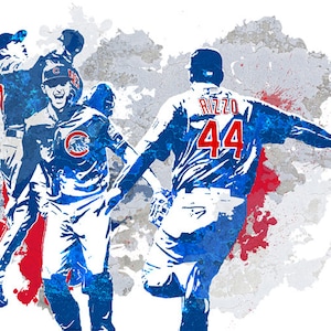 Chicago Cubs Team players celebrating their famous win, Sport art, Sports posters, Man Cave, Home Decor, Kids Room