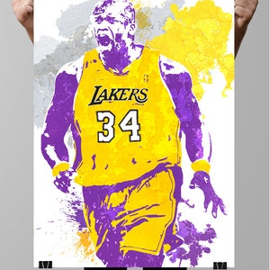 Shaquille O&#39;Neal LA Lakers, Wall art, Sports Poster, Fan art, Sports art, Sports Print, Kids Decor, Man Cave, Gifts for him Baskeball Poster