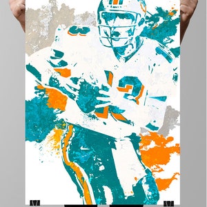 Dan Marino, Miami Dolphins Poster, Wall art, Sports Poster, Wall Art, Sports art, Sports Print, Kids Decor Man Cave Football Poster