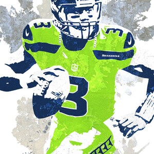 Fan Art Poster, Russell Wilson Seattle Seahawks Poster, Wall Art ...