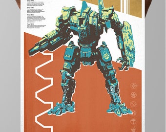 MechWarrior Centurion Poster: Battletech Gaming Art Print