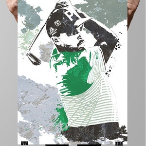 Rickie Fowler, Professional Golfer, Wall art, Sports Poster, Digital Print, Wall Art, Sports art, Sports Print, Kids Decor Man Cave
