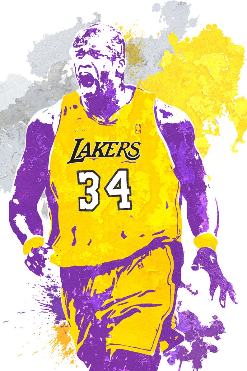 Shaquille O'neal LA Lakers Wall Art Sports Poster Fan | Etsy