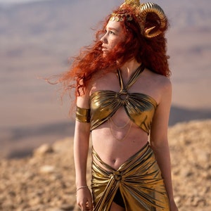 Gold Cleopatra Goddess Costume, Gold Goddess Halloween costume, Egyptian Princess costume, Greek goddess costume, Goddess costume