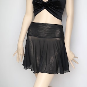 Black Mesh Sheer See Through Circle Skirt, Circle Skirt ,Lingerie Sheer See Through Skirt, Gothic skirt,  Burlesque skirt