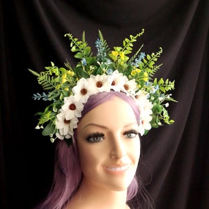 Mother Earth Goddess Headdress, Woodland Fairy Crown, Green Forest ...