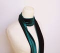 Green Velvet Scarf, Skinny Scarf Velvet, Scarf Headband,  Women's Skinny Scarf, Necktie, Neck Scarf, Headband, Turban, Autumn Gift Scarf product logo