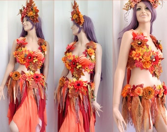 Adult Fall Woodland Fairy Costume, Autumn Fairy dress, Fall Fairy dress, Adult Pixie costume, Woodland Costume, Autumn Fairy Costume