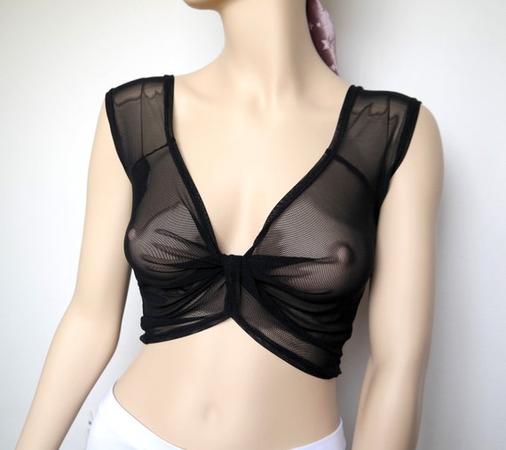 black mesh rave top