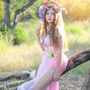 Fairy Flower crown, Floral headpiece, Fairy Crown, Floral Headband, Fairy Cosplay, Fairy costume, Floral Festival Headpiece image 5