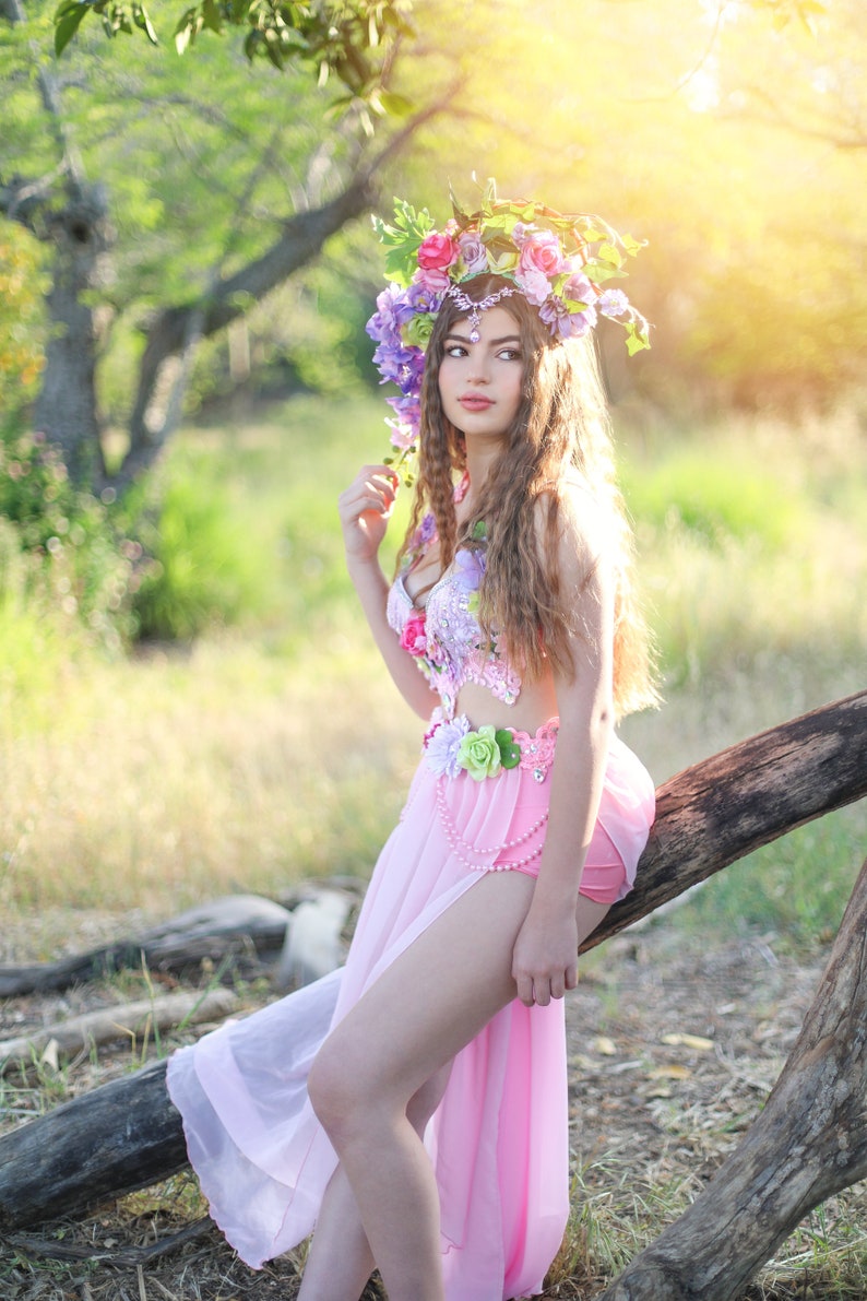 Fairy Flower crown, Floral headpiece, Fairy Crown, Floral Headband, Fairy Cosplay, Fairy costume, Floral Festival Headpiece image 5