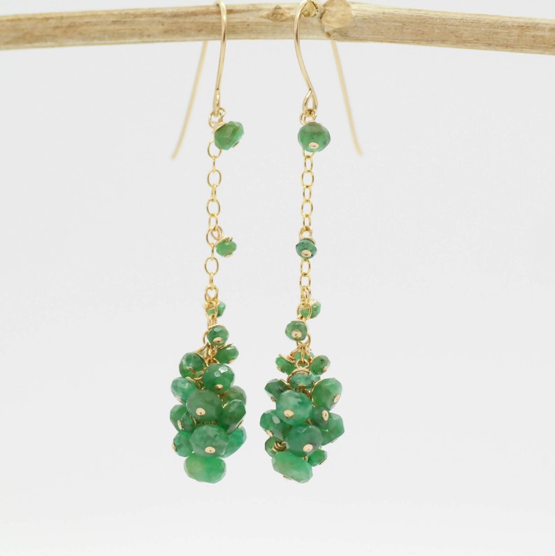 R439ecb PEARL & EMERALD EARRINGS