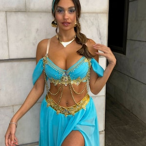 Fancyset Jasmine Princess Costume Aladdin Princess Costume Jasmine