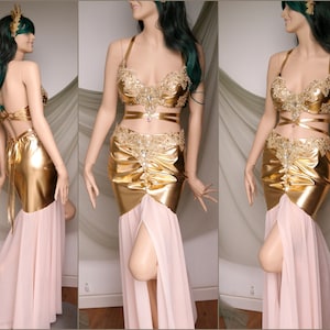 Gold Goddess halloween costume, Aphrodite, Egyptian Princess costume, greek goddess costume, Goddess costume,  Fantasy sexy dress