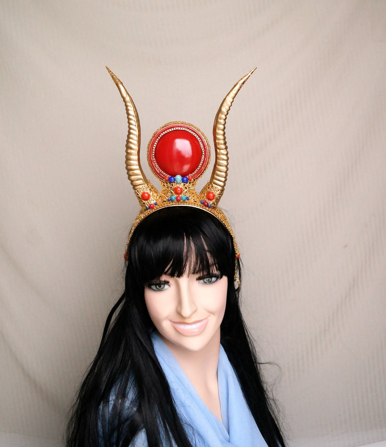 Egyptian Headpiece Egyptian Goddess Crown Gold Headdress Etsy