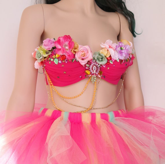 Fairy Costume, Sample Sale, Fairy Rave Bra and Tutu, Pink Rave Bra