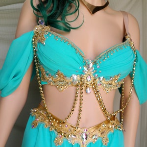 Princess Jasmine Costume Adult, Two colors available Princess Costume, Custom Jasmine Halloween Costume, princess jasmine cosplay image 8