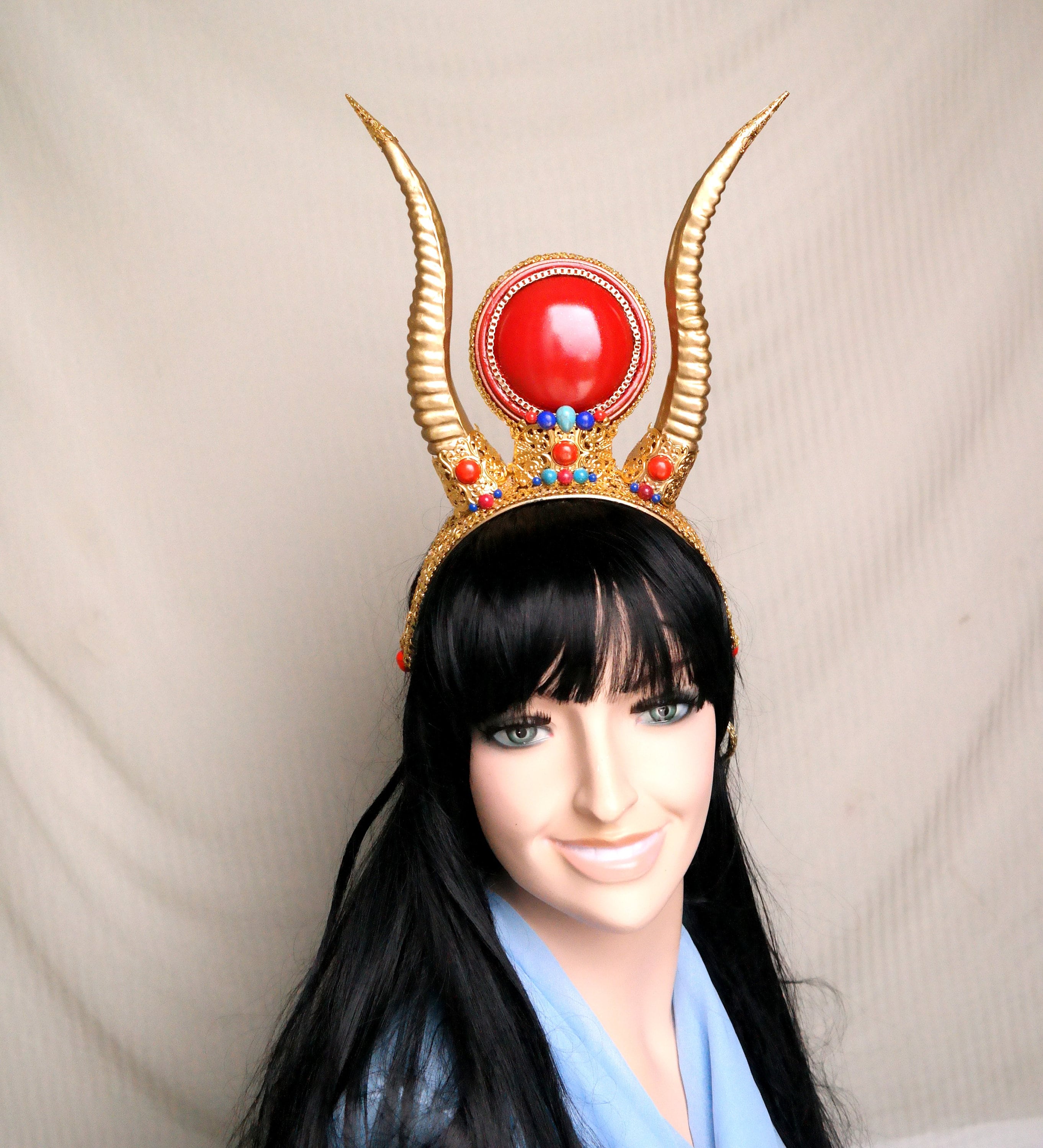 Egyptian Headpiece Egyptian Goddess Crown Gold Headdress Etsy