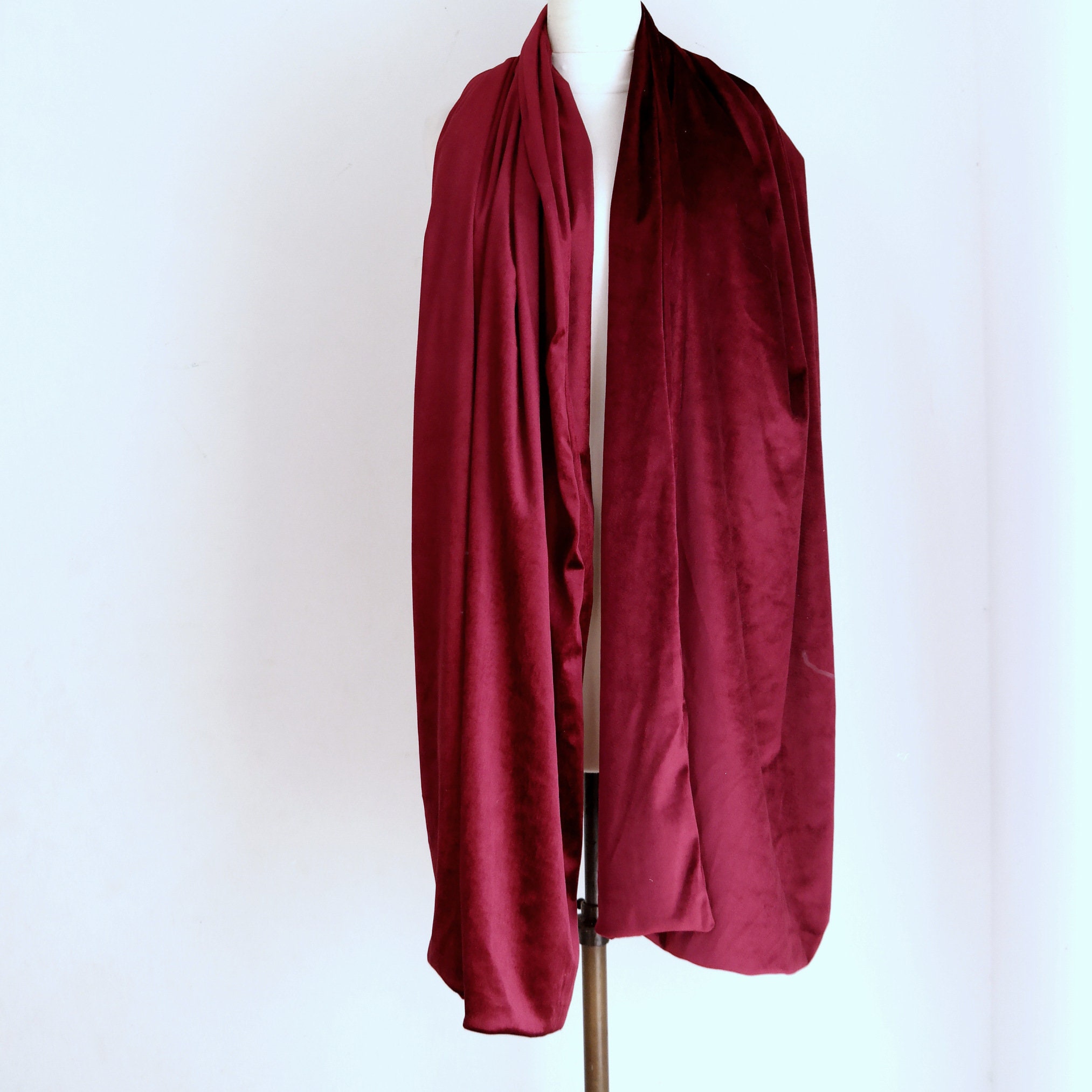 burgundy velvet shawl